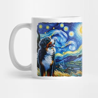 Starry Bernese Mountain Dog Portrait - Pet Portrait Mug